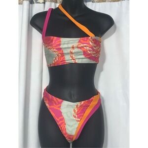 Sexy WOMEN TWO PIECE ICON SWIM Tropical Bliss cutout design Bikini. ICON Swim. s